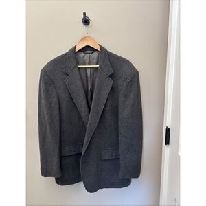 VTG Jacket Men 46R Gray Blazer Wool Cashmere Serry's 2 Button USA Made Kashalane